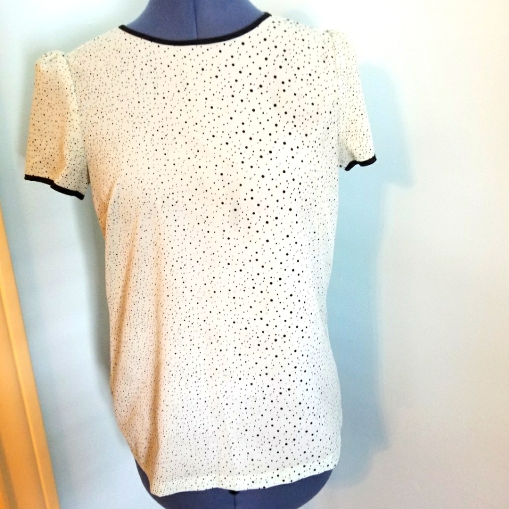 LOVELY Mint and Black dotted blouse